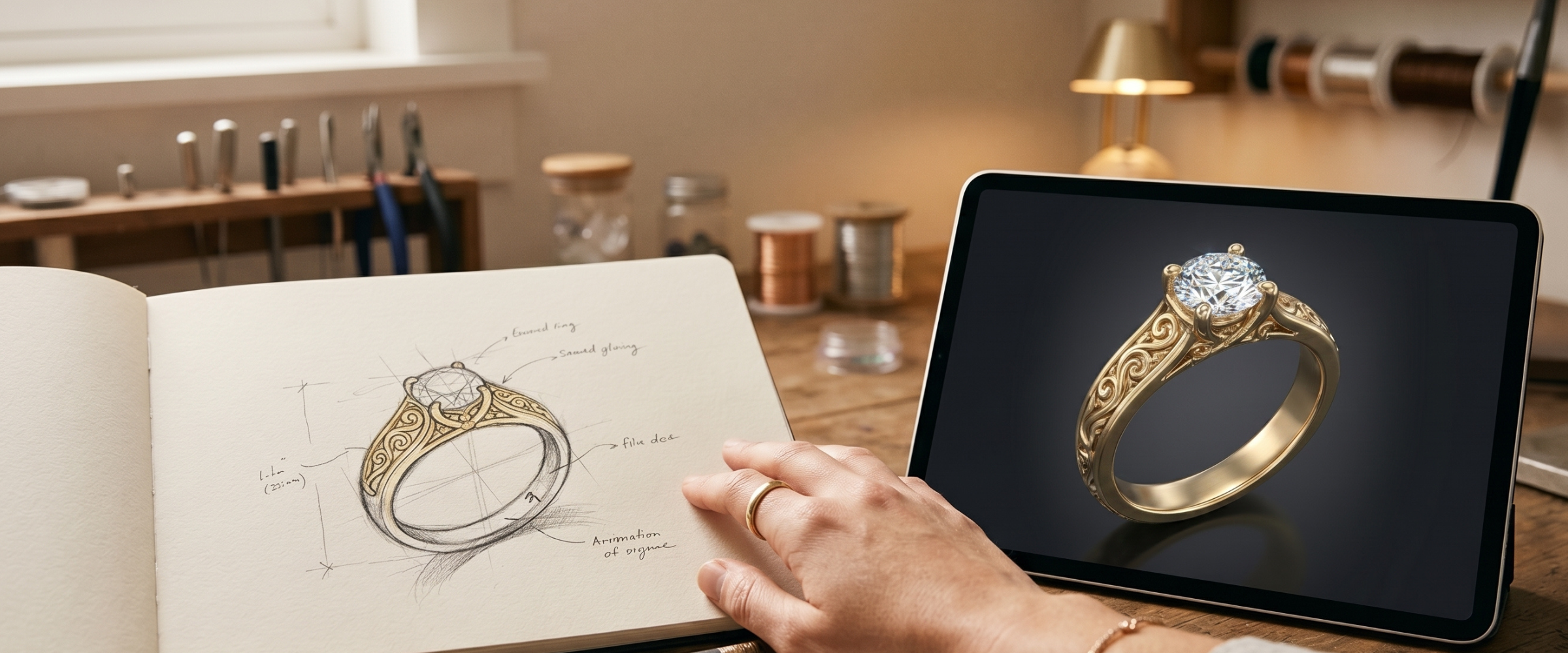 How to Turn a Hand-Drawn Jewelry Sketch Into a Polished AI Render